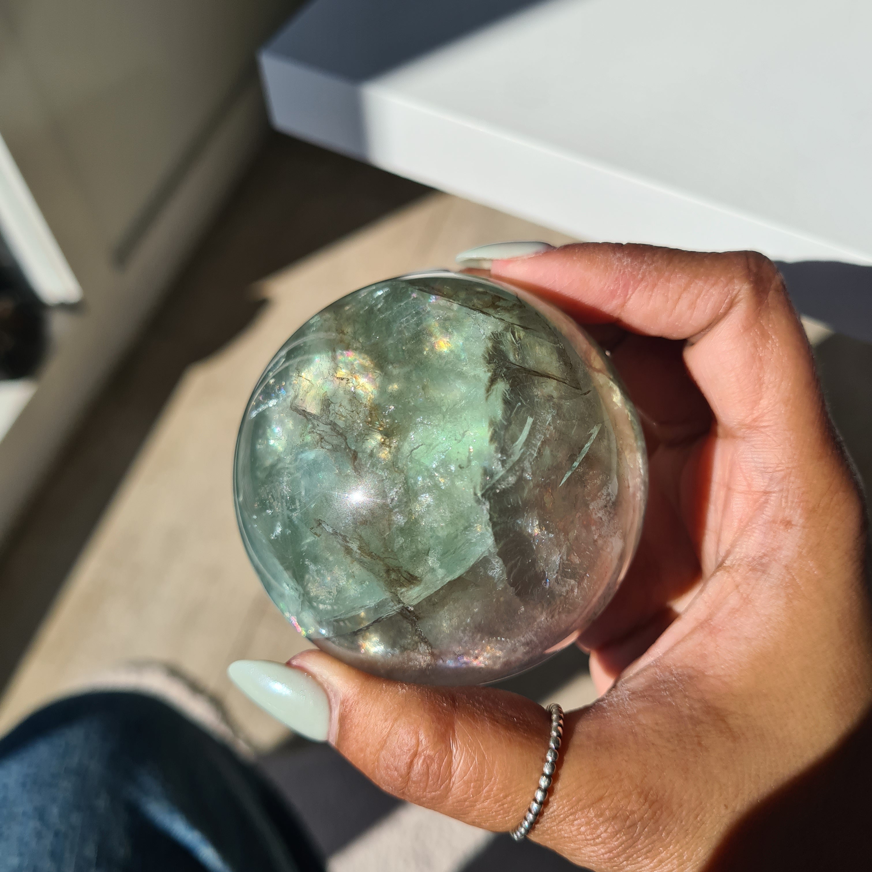 Fluorite Crystal Sphere with stand | A | 450 g