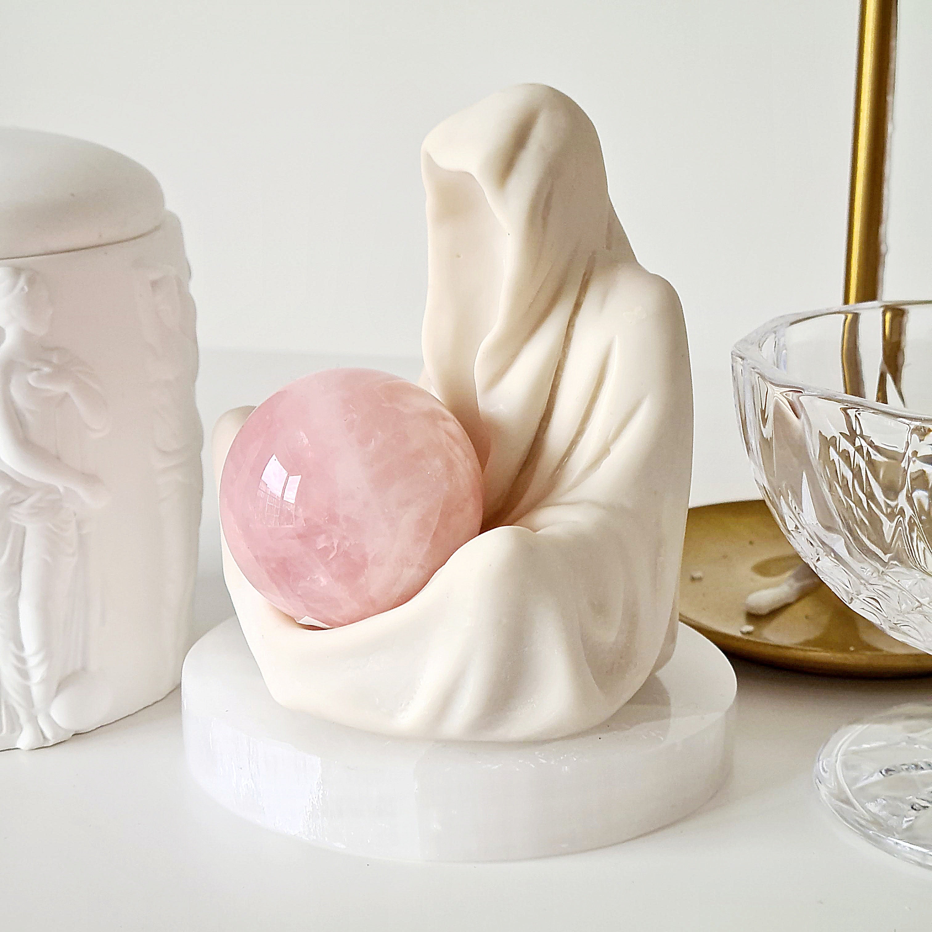 Gate Keeper with Rose Quartz Orb