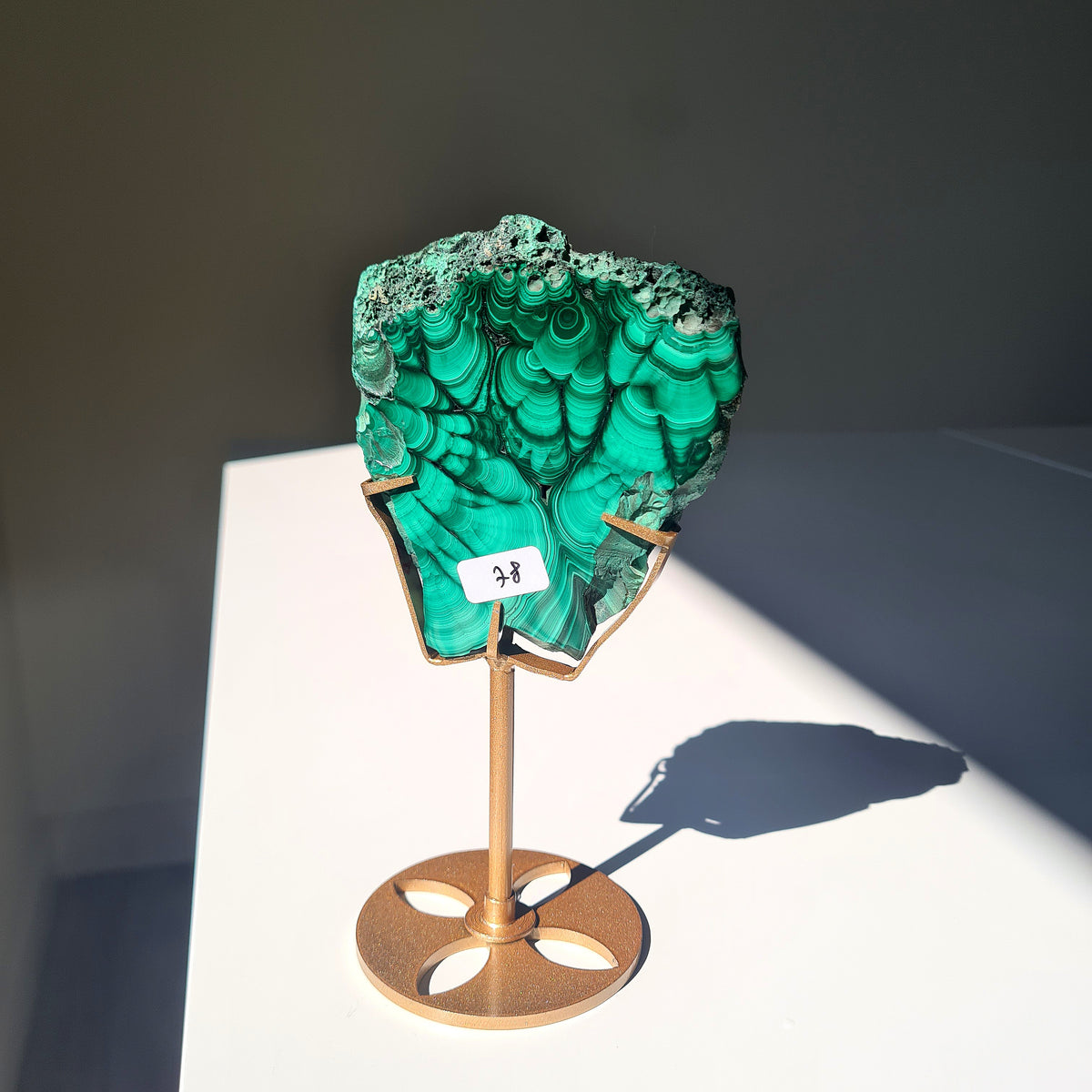 Malachite Crystal Portal | Custom Stand | Piece D
