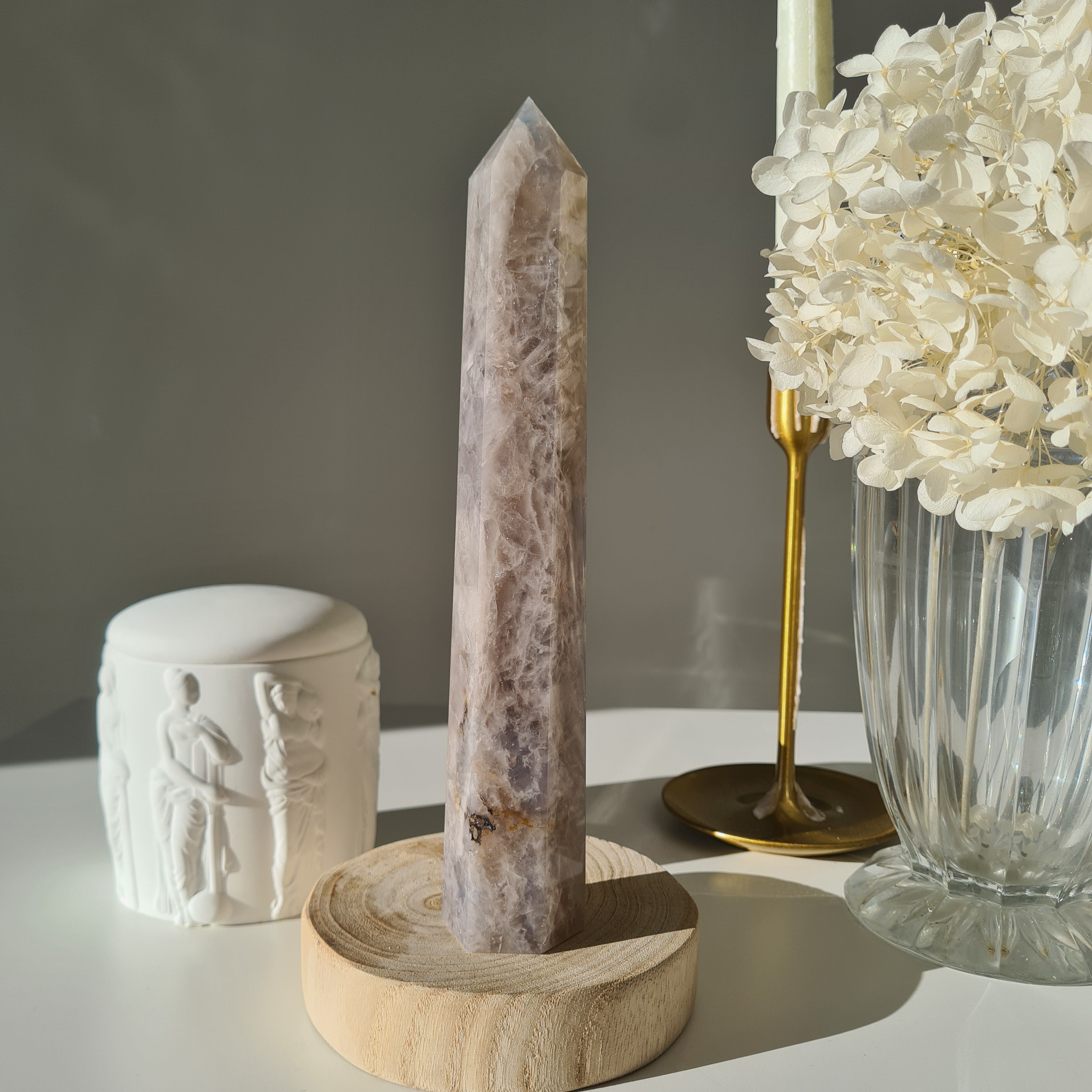 Blue Rose Quartz Tower | A |528 g