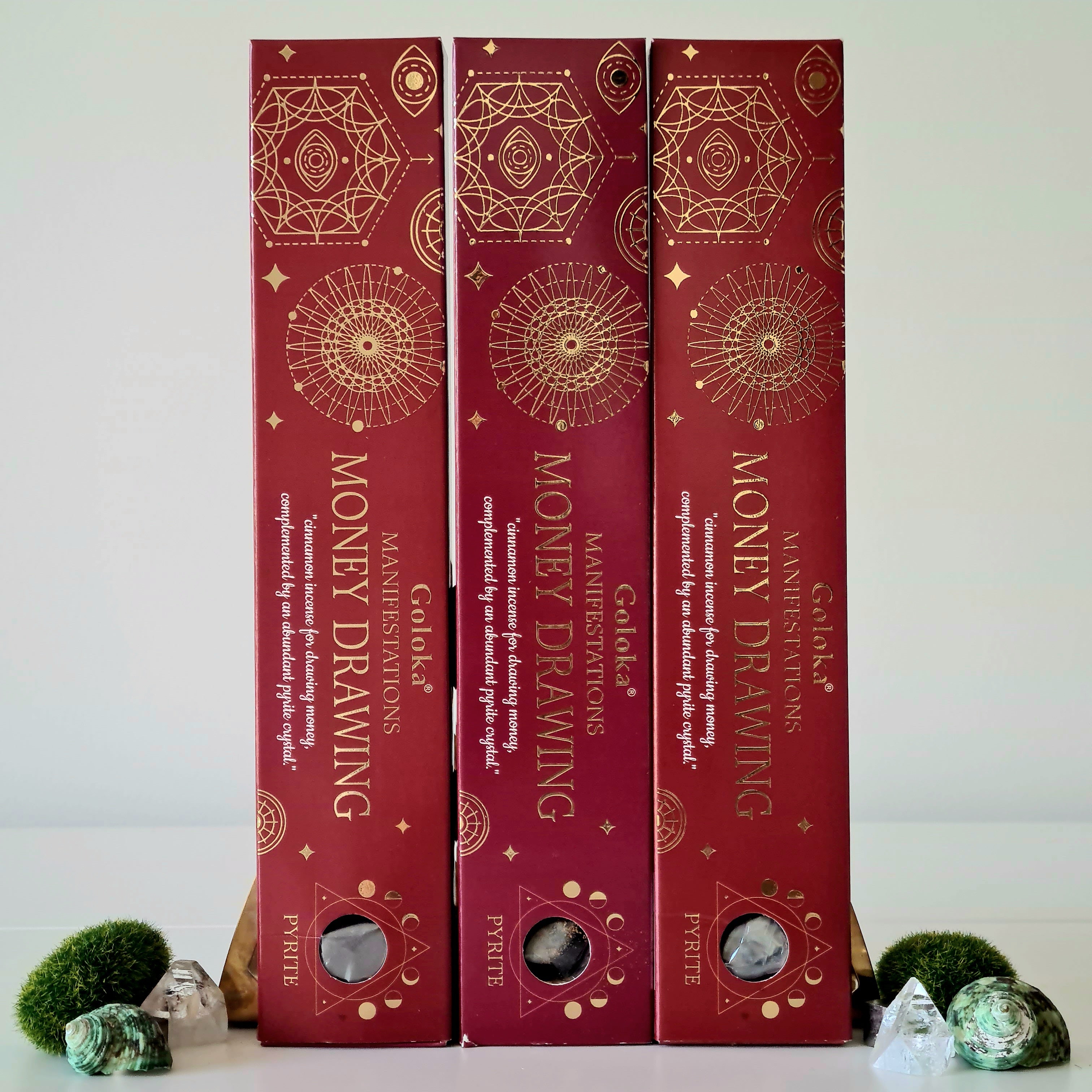 Money Drawing Incense
with Pyrite Crystal