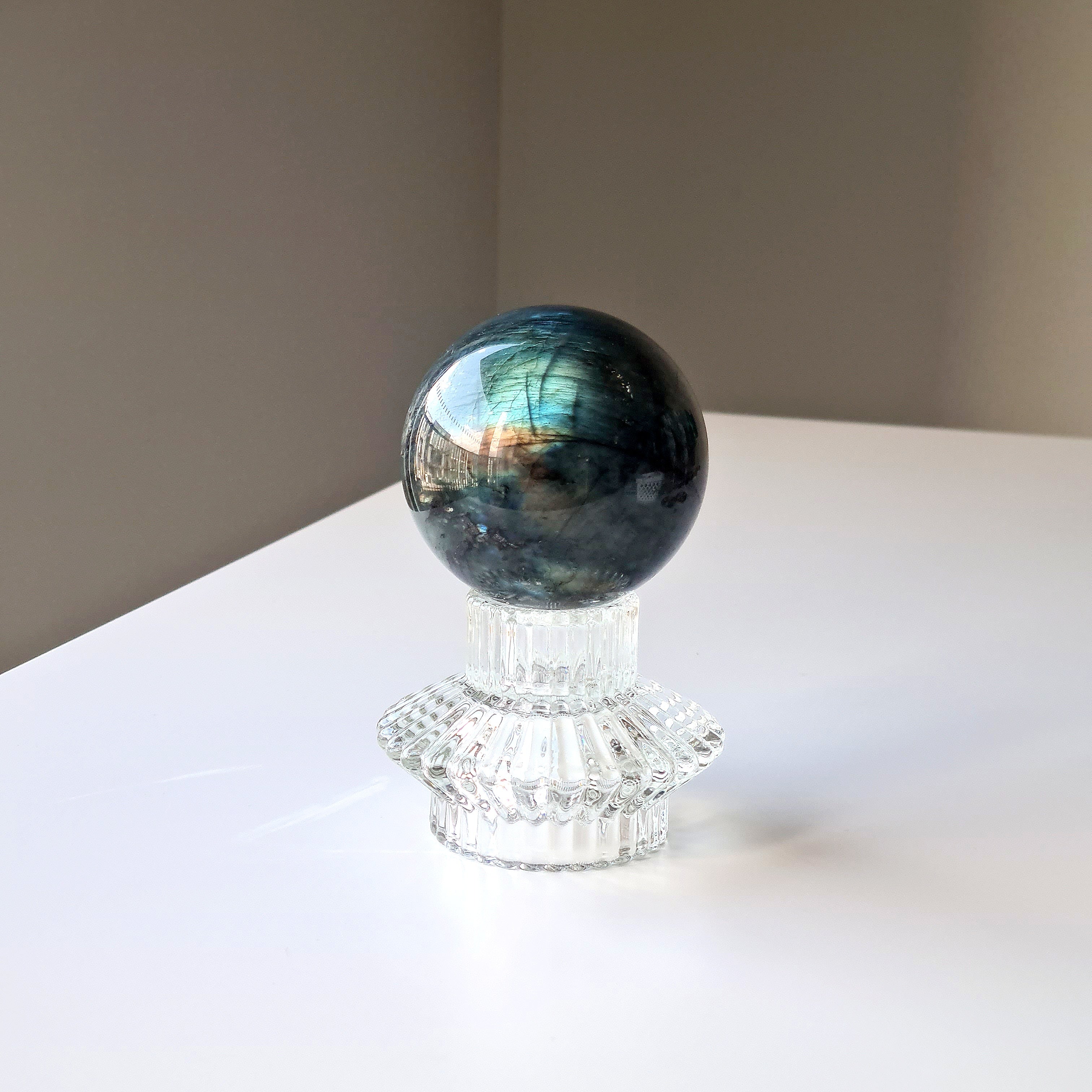 Labradorite Crystal Sphere With Stand | Piece E