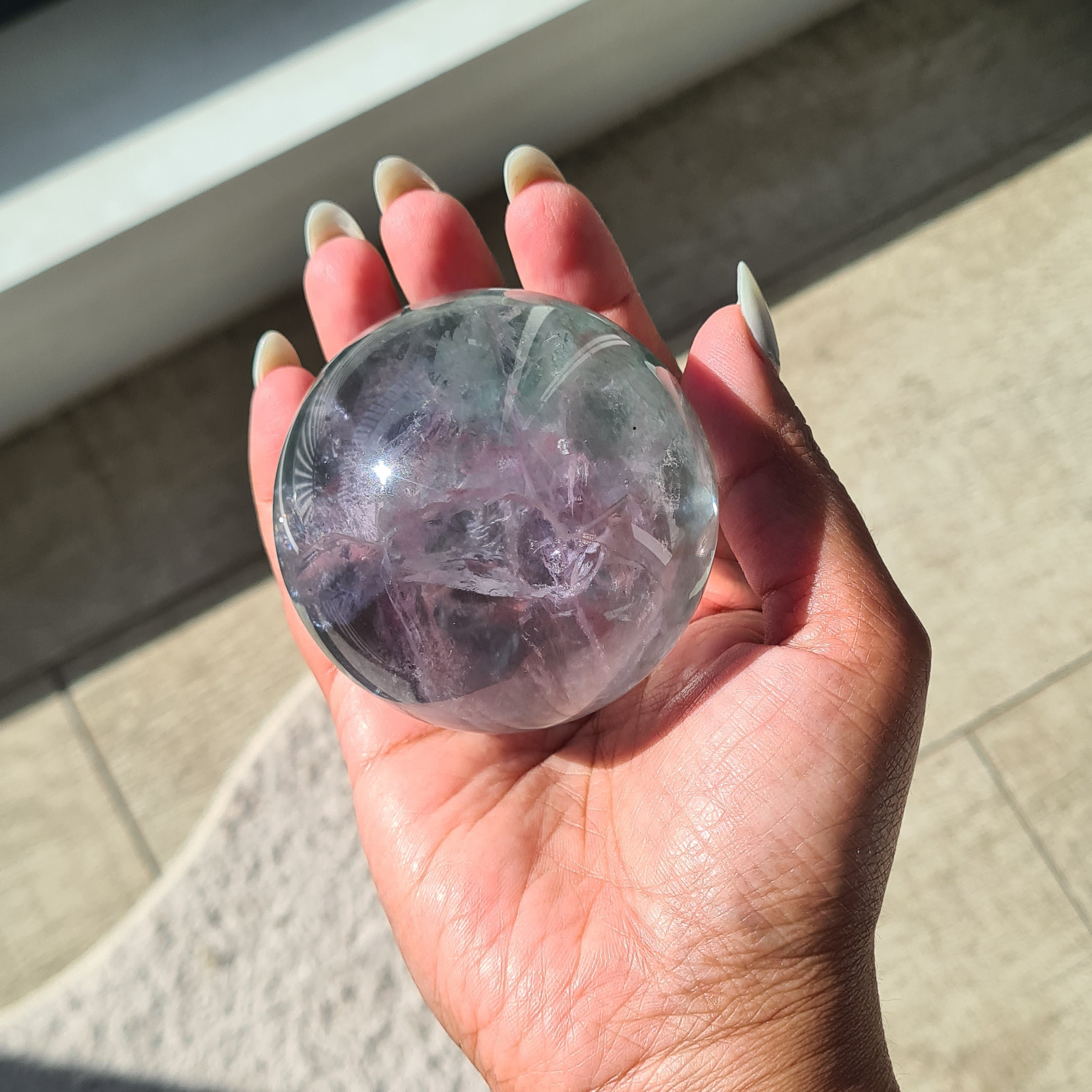 Fluorite Crystal Sphere with stand | B | 390 g