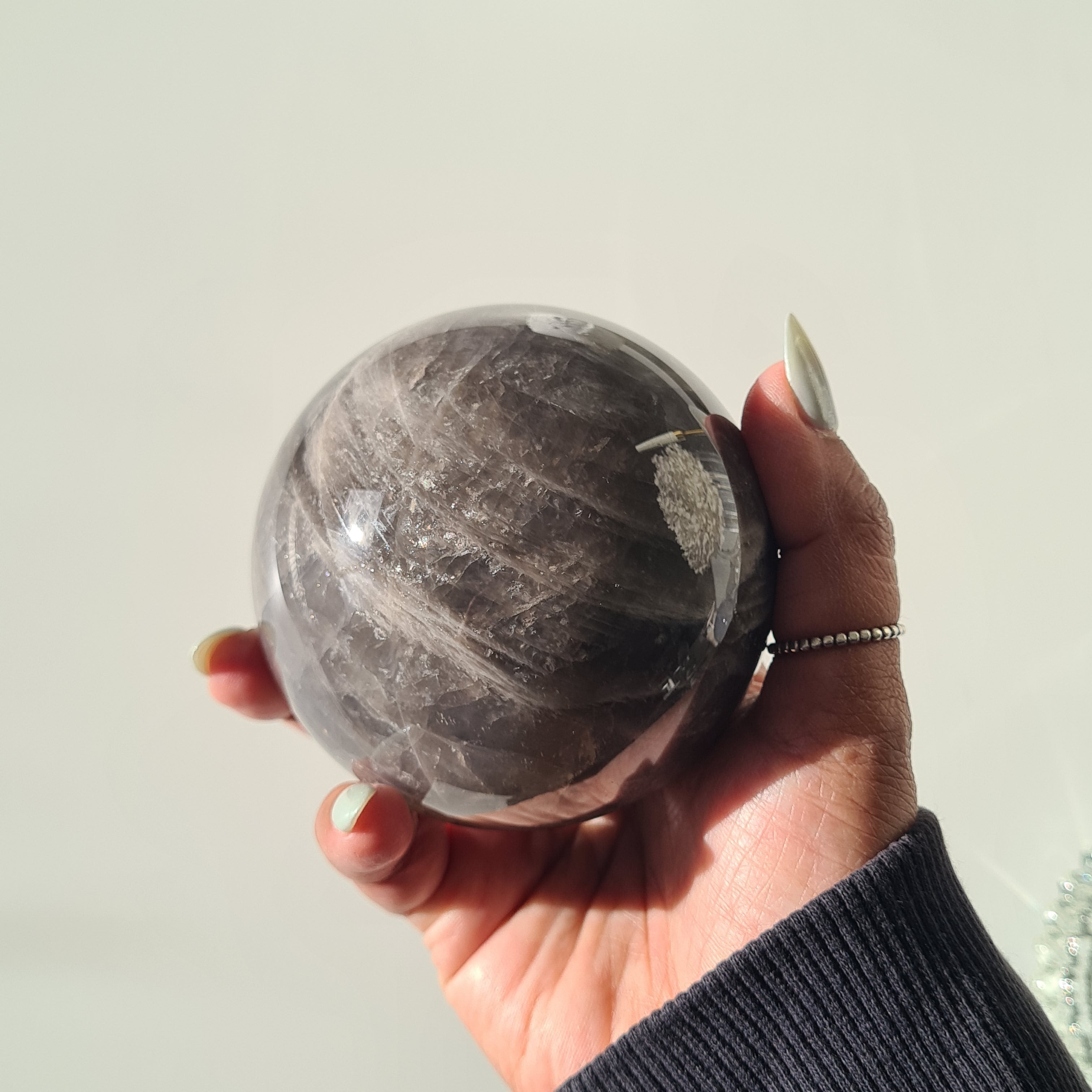 Blue Rose Quartz Sphere with stand | D | 630 g
