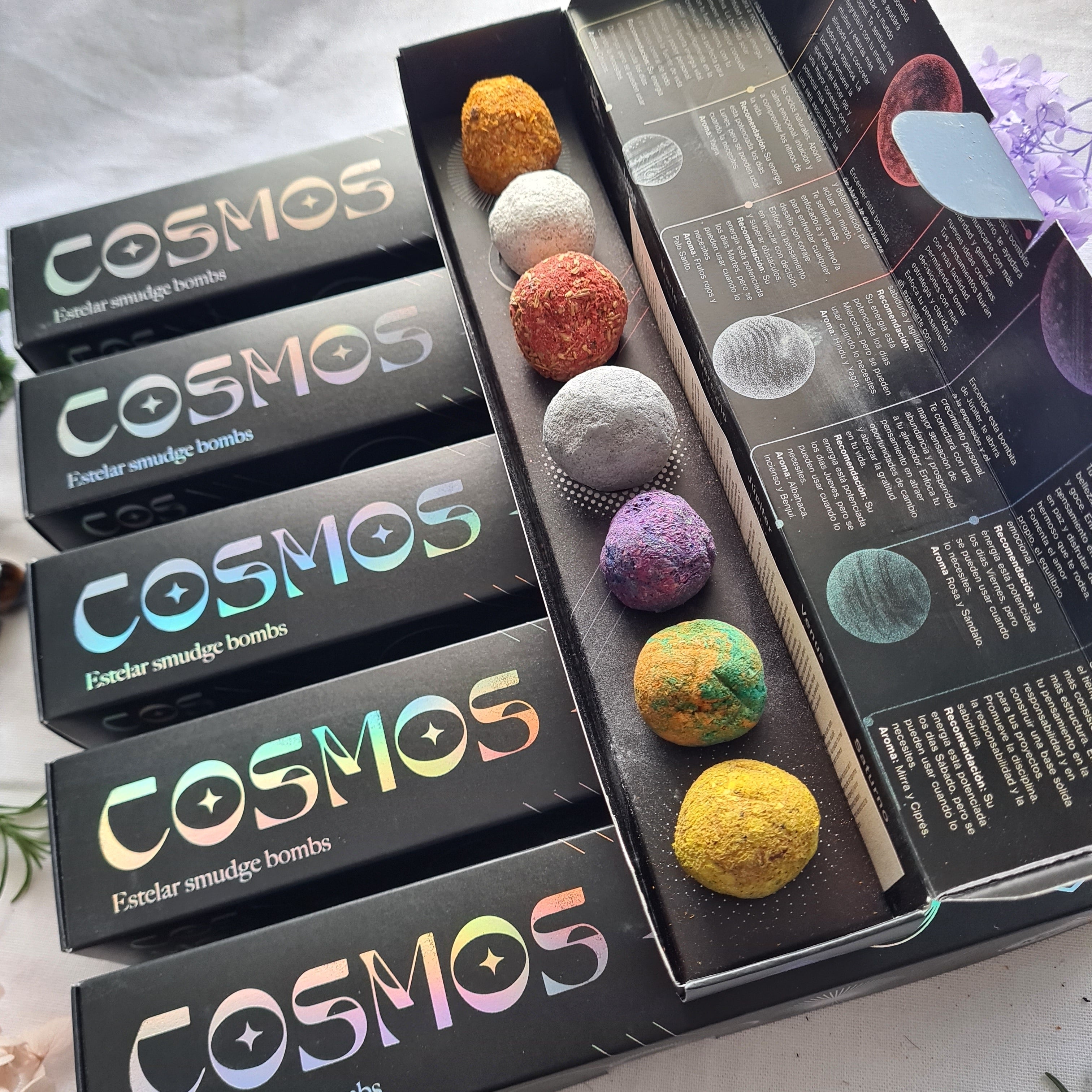 Cosmos Smudge Bombs โ Planetary Incense Set (Box of 7)