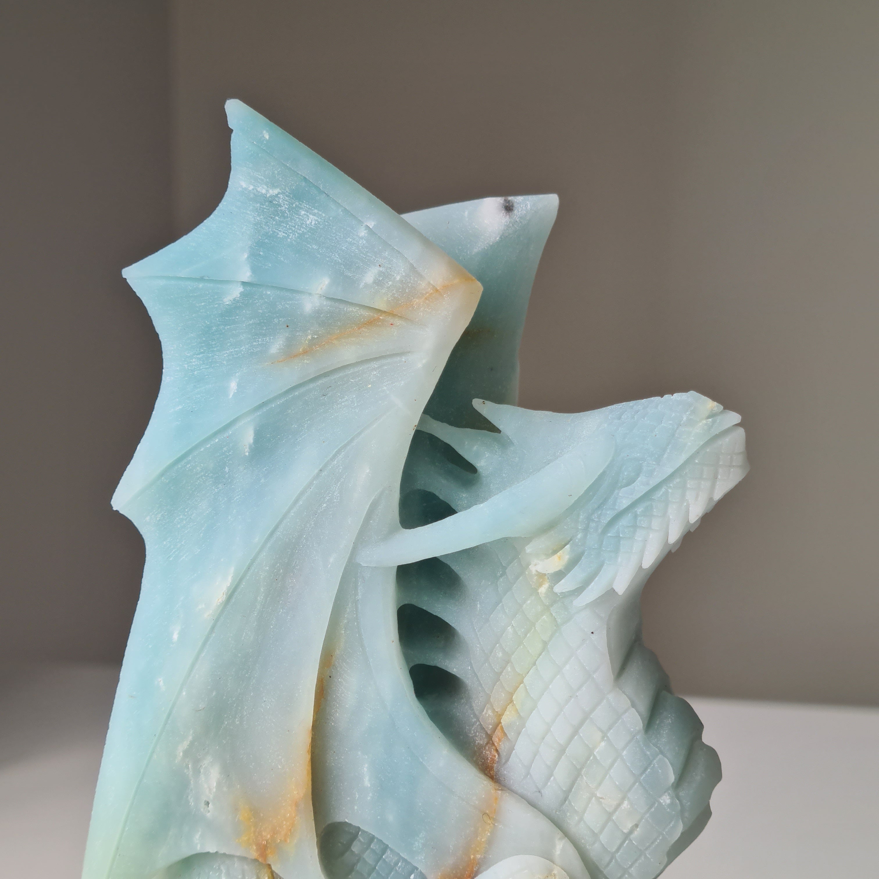 Carribean Calcite Large Dragon | 24 cm tall | 1.25 kg | Handcarved