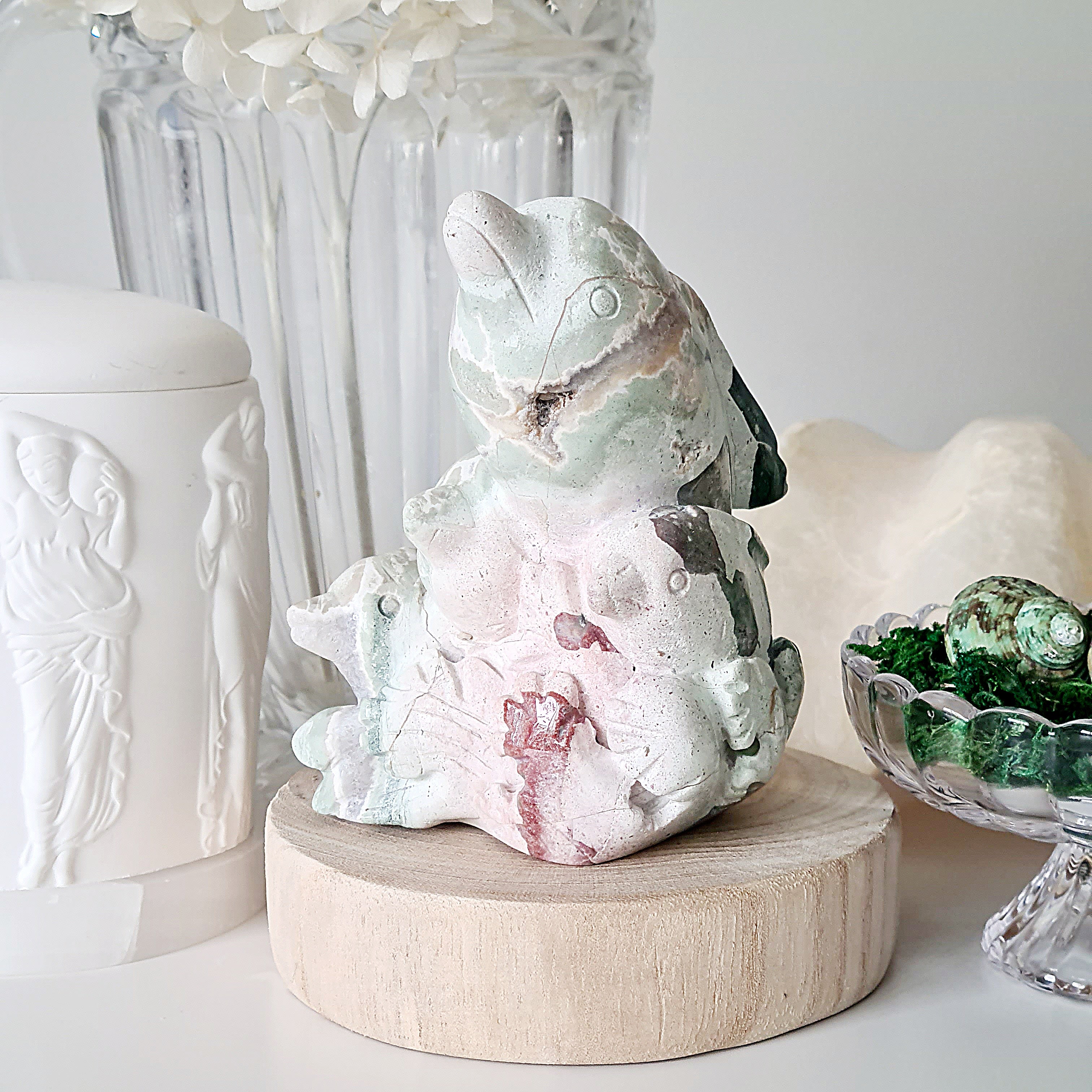 Unicorn jasper | Sea life carving