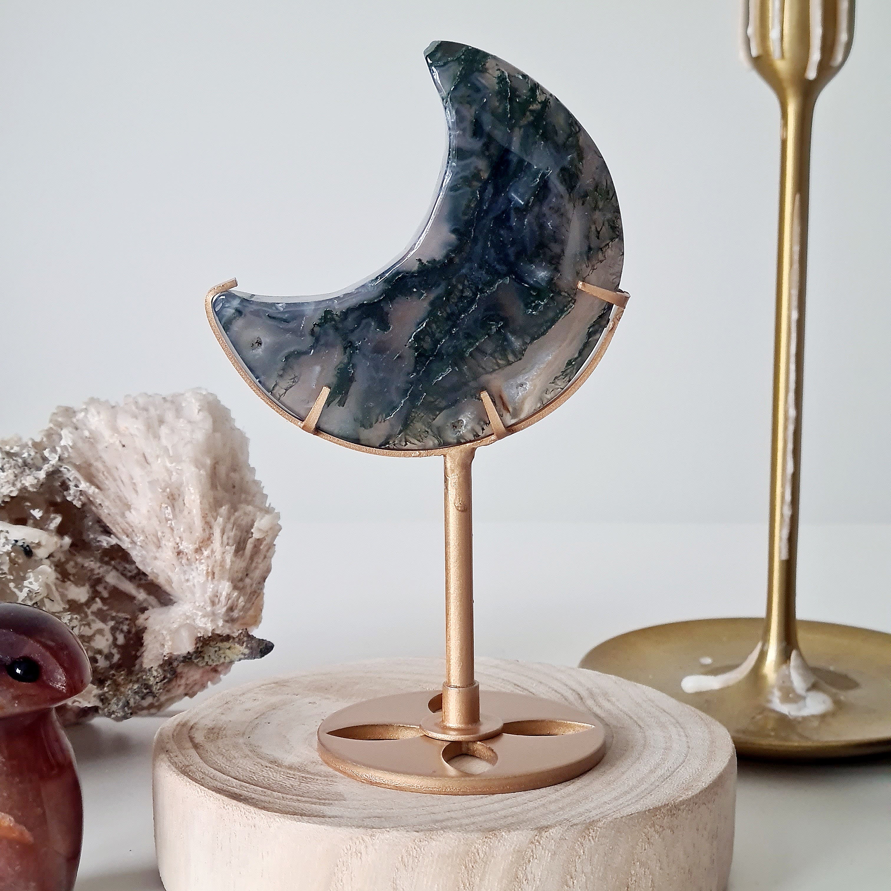 Moss Agate Luna π | 6 | 8 cm