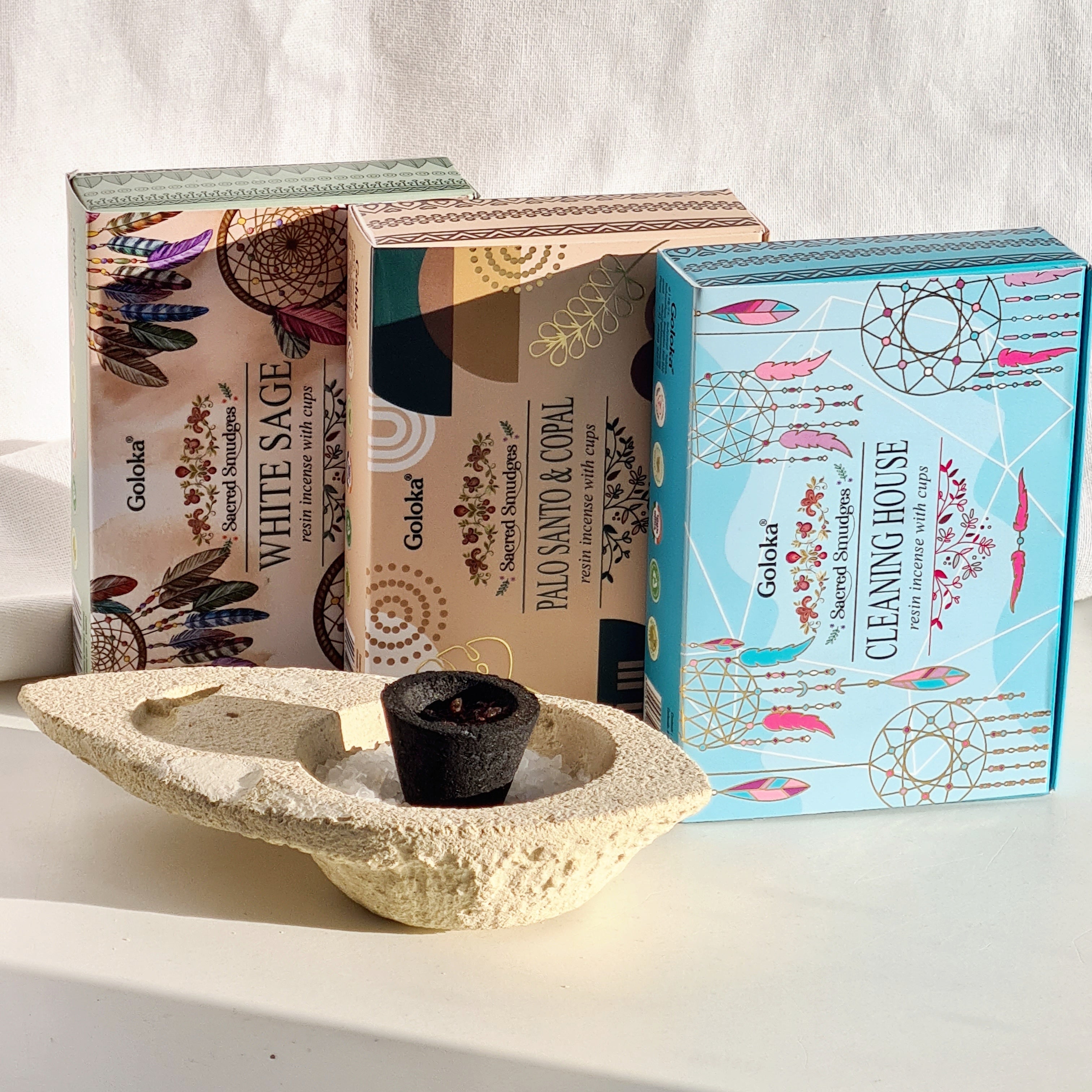 Spiritual Cleanse Set with Smudge Cups & Burner