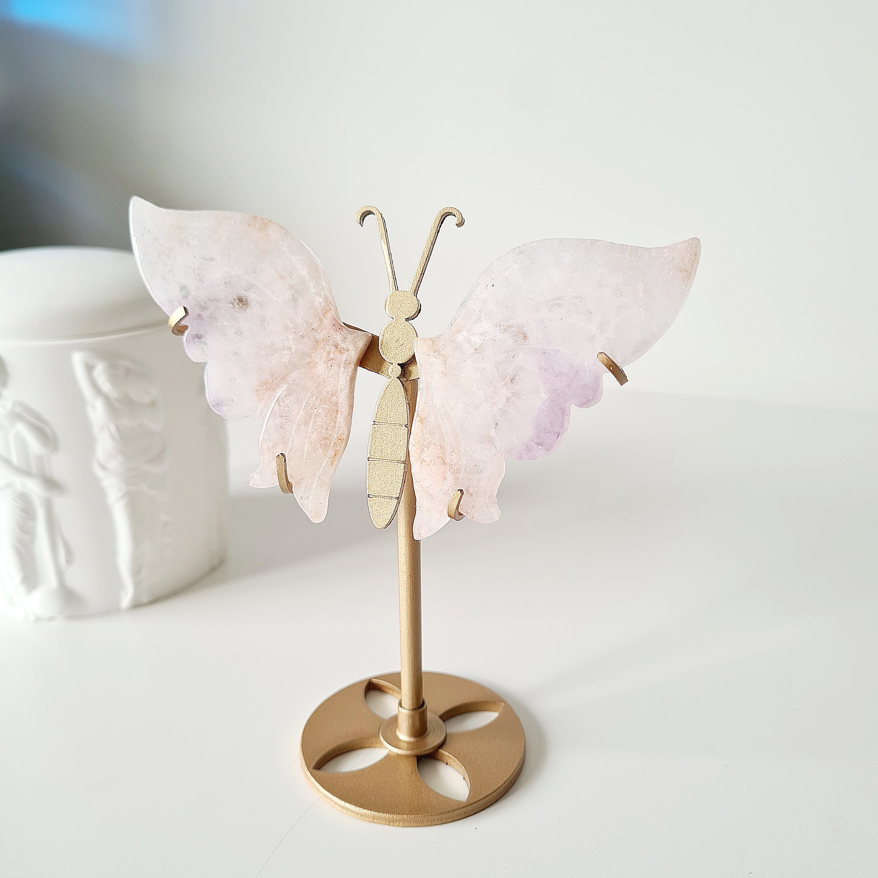 Flower Agate Butterfly π¦ | Small | 13.9 cm tall with stand