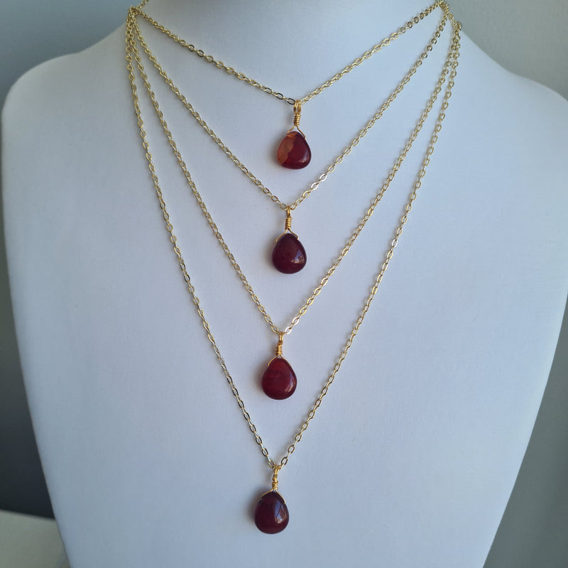 'Carnelian' Necklace~ Passion, Drive, Sensuality | Gold