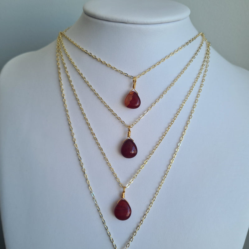 'Carnelian' Necklace~ Passion, Drive, Sensuality | Gold