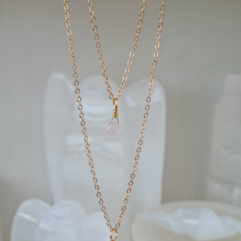 Rose quartz Necklace ~ Self Love (Gold)