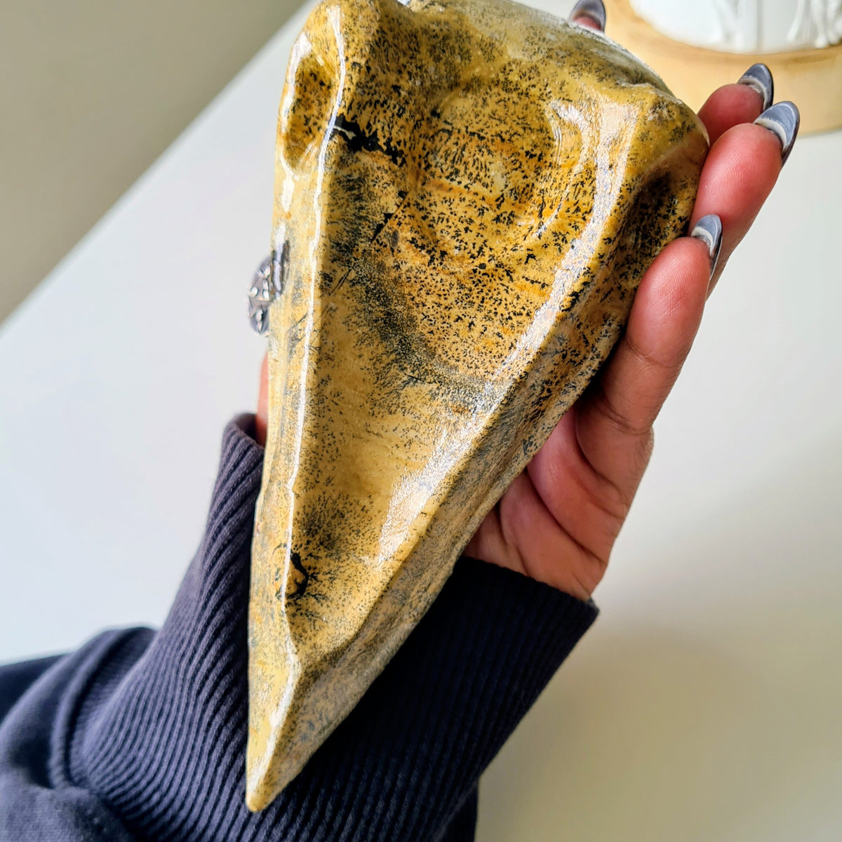 Picture Jasper Raven Skull | 14.5 cm