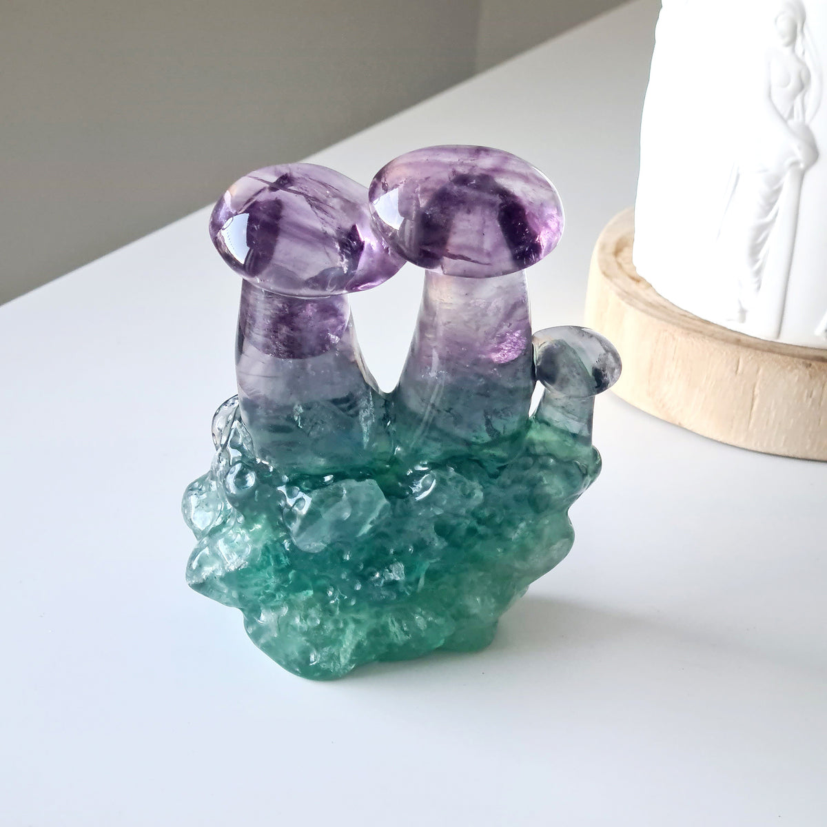 Fluorite Crystal Mushroom family🍄 | 10.6 cm tall