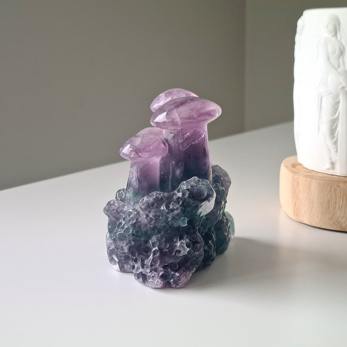 Fluorite Crystal Mushroom Family 🍄 | 8.7 cm