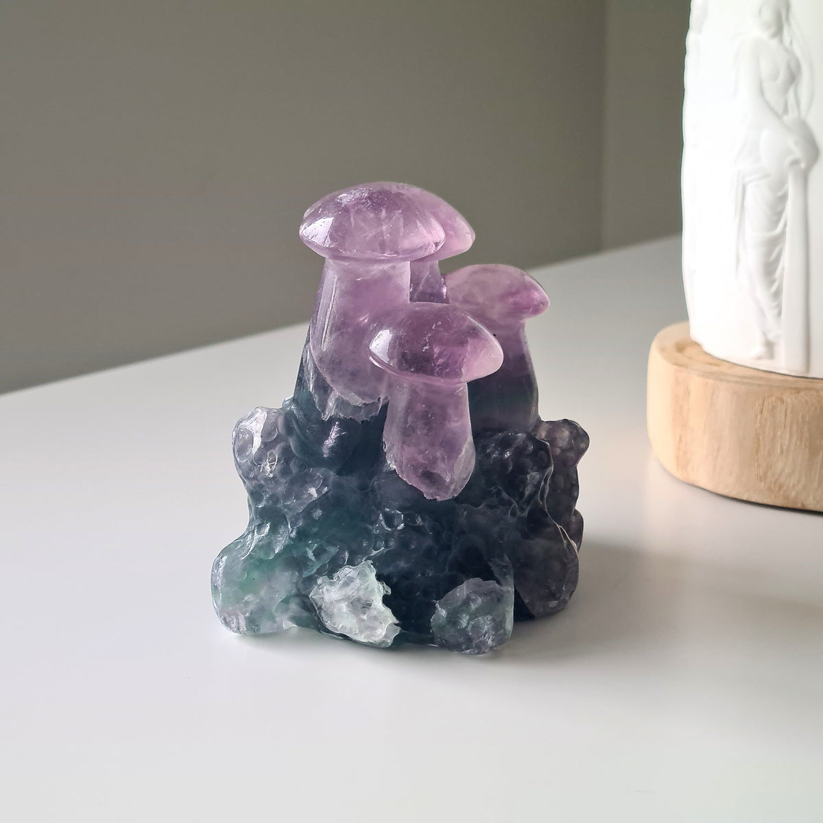 Fluorite Crystal Mushroom Family 🍄 | 8.7 cm