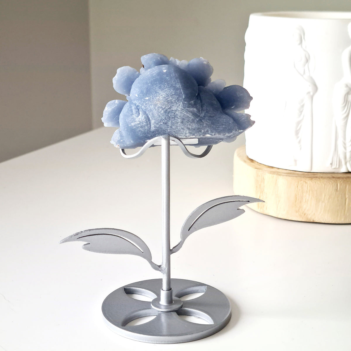 Angelite Flower On Stand | 6.5 cm flower