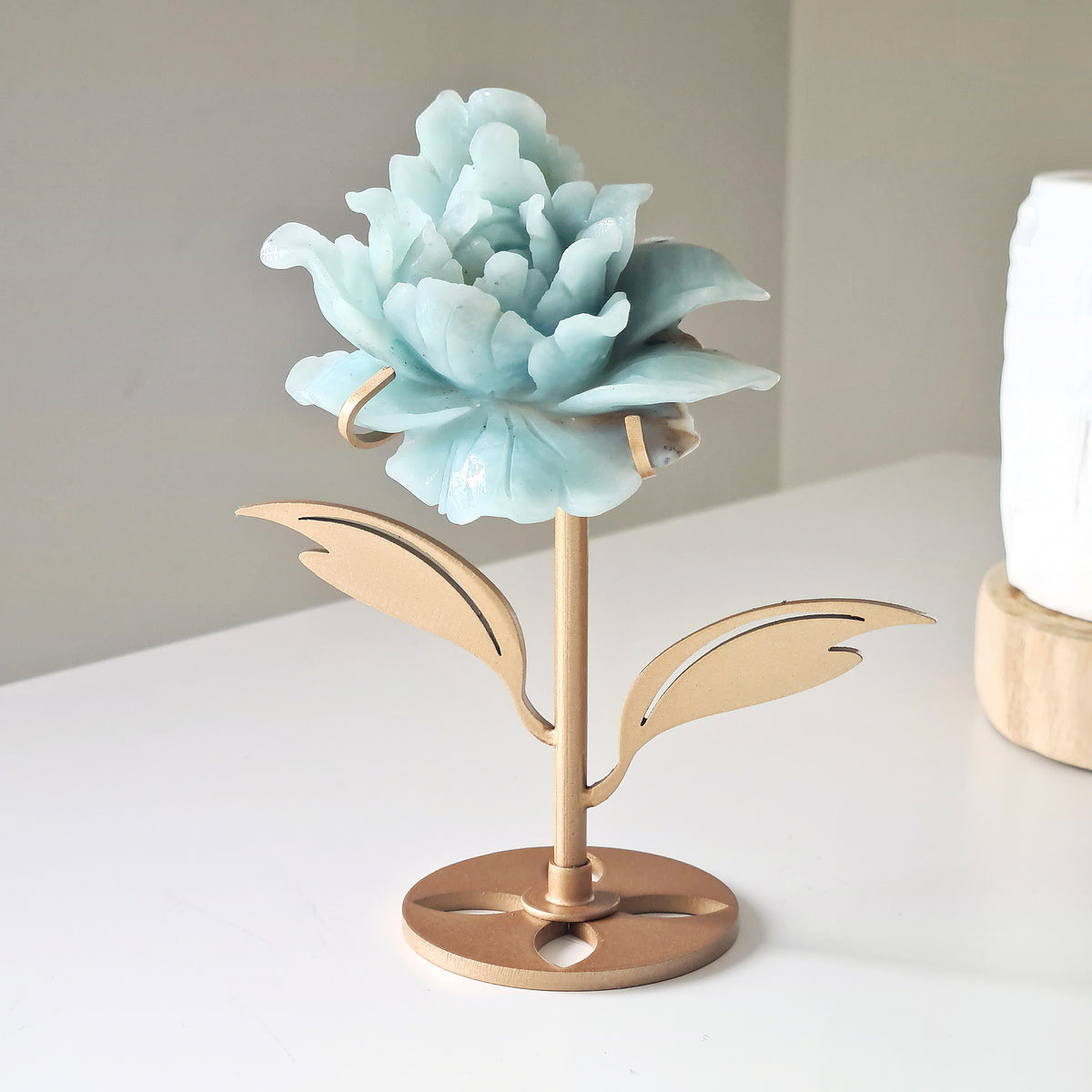 Carribean Calcite Crystal Flower On Stand | 8 cm flower