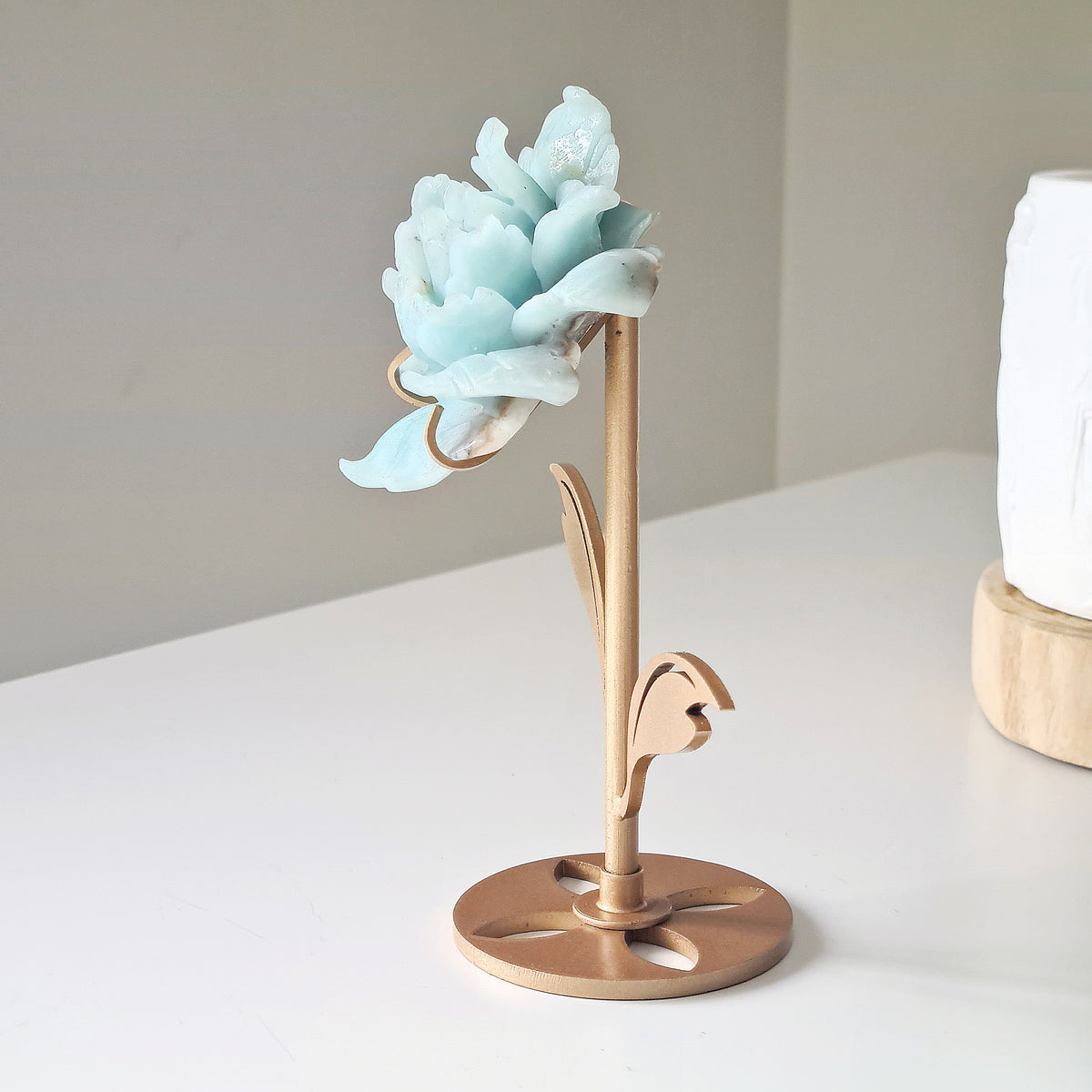 Carribean Calcite Crystal Flower On Stand | 8 cm flower