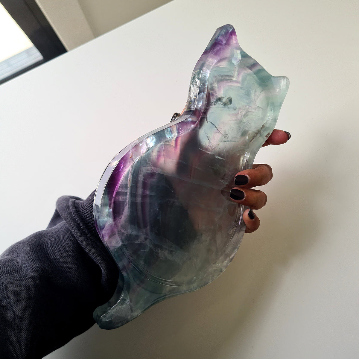 Fluorite Cat Dish 🐈 | 24.5 cm | Incredible Rainbows