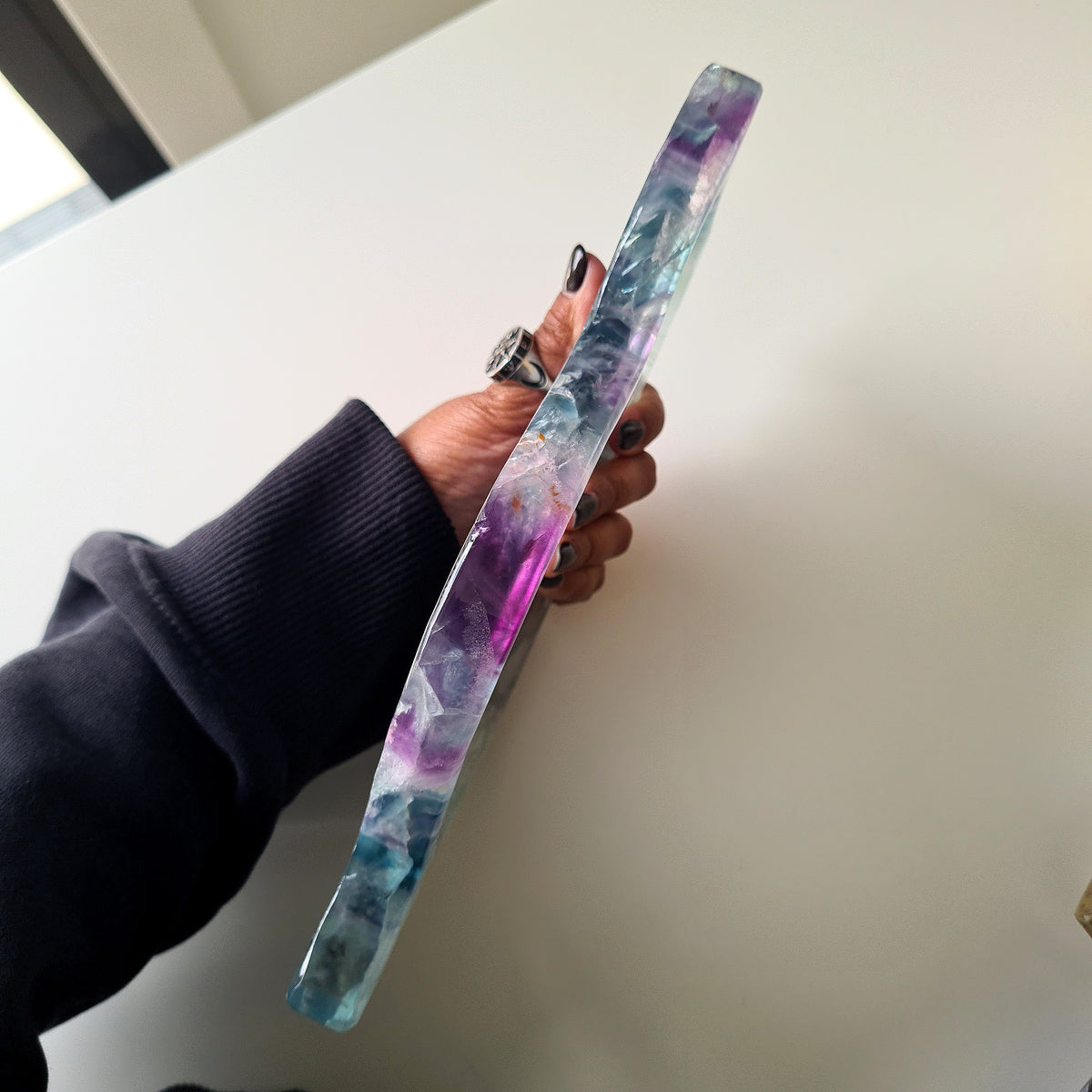 Fluorite Cat Dish 🐈 | 24.5 cm | Incredible Rainbows
