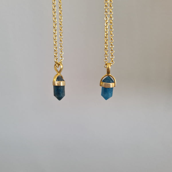 Apatite DT necklace ~ Yellow Gold
