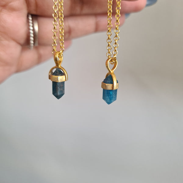 Apatite DT necklace ~ Yellow Gold