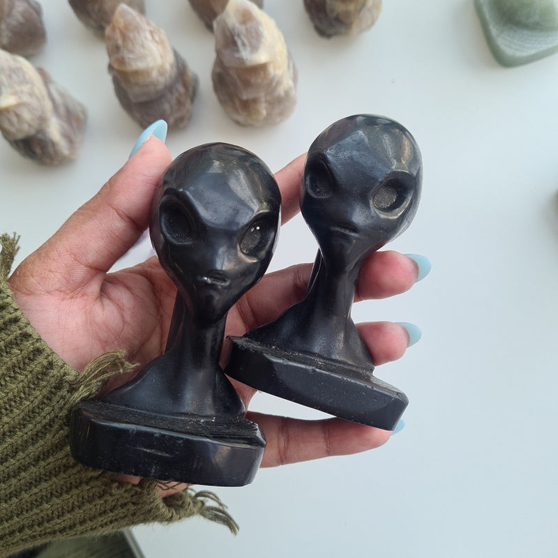 Alien Long neck Black Obsidian