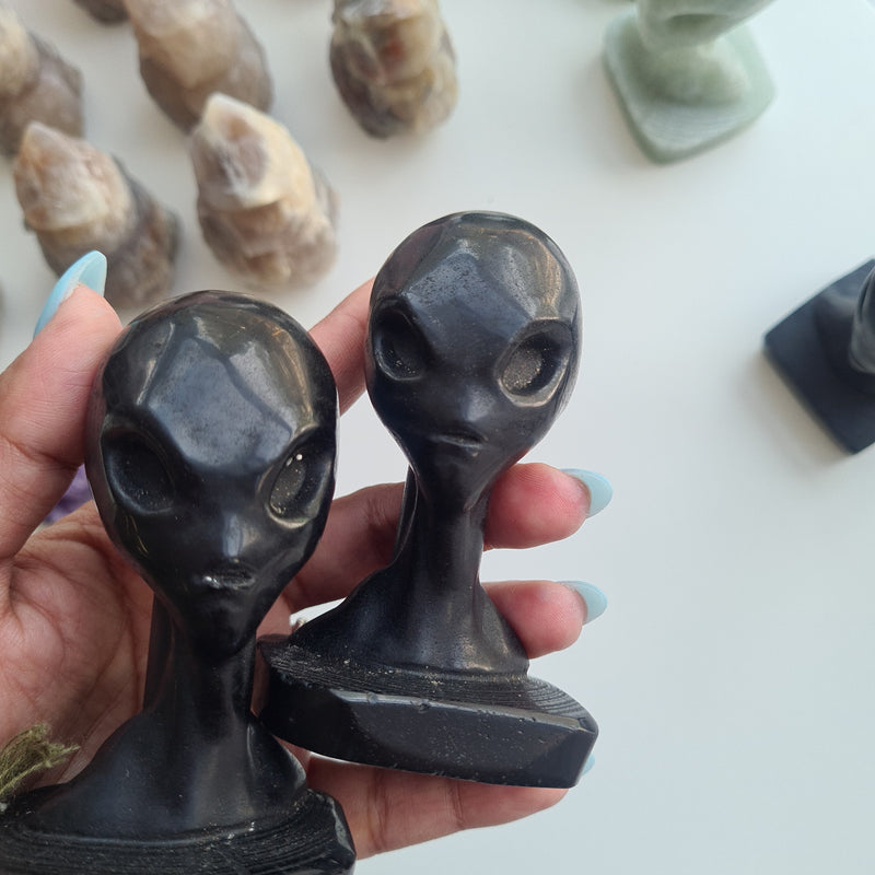 Alien Long neck Black Obsidian