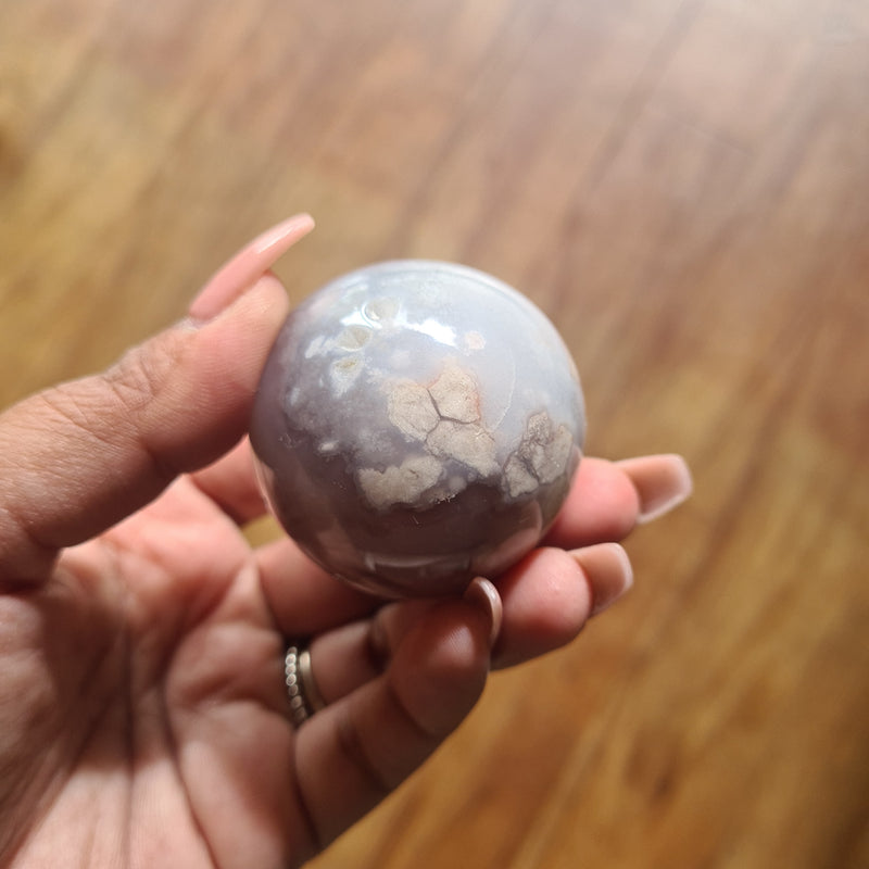 Flower Agate sphere ~ 2