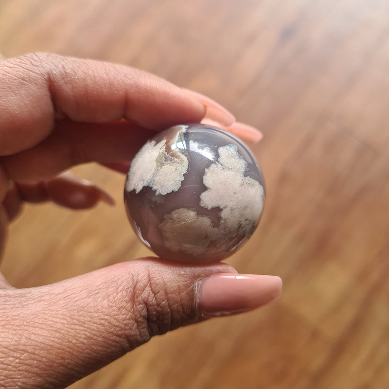Flower Agate sphere ~ 6