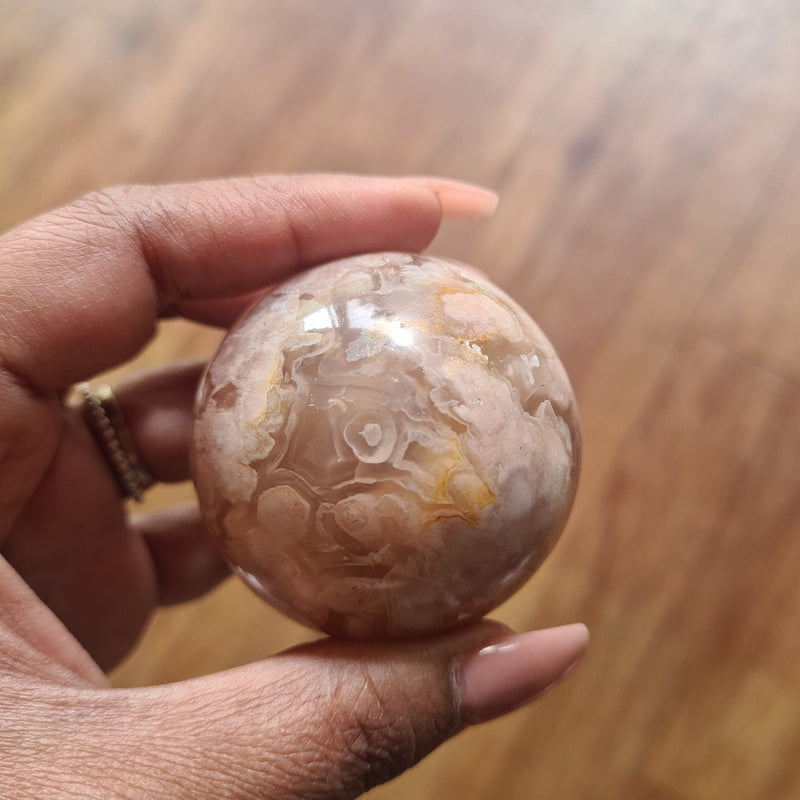 Flower Agate sphere ~ 8
