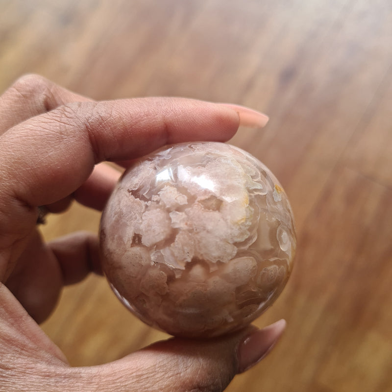 Flower Agate sphere ~ 8