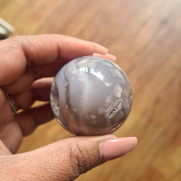 Flower Agate sphere ~ 11