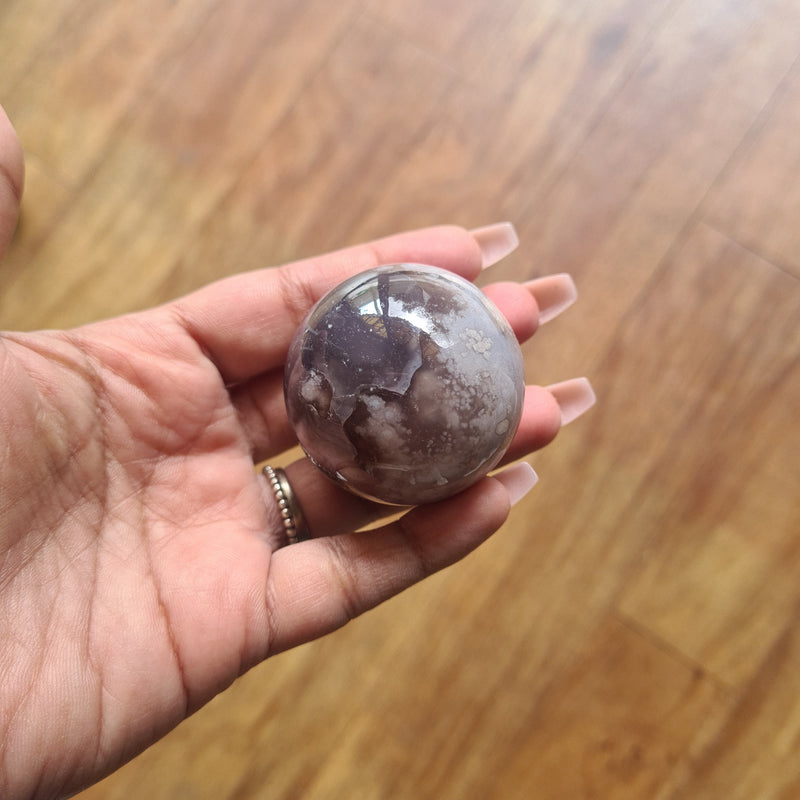 Flower Agate sphere ~ 10