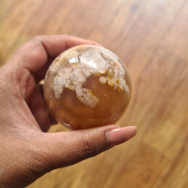 Flower Agate sphere ~ 13