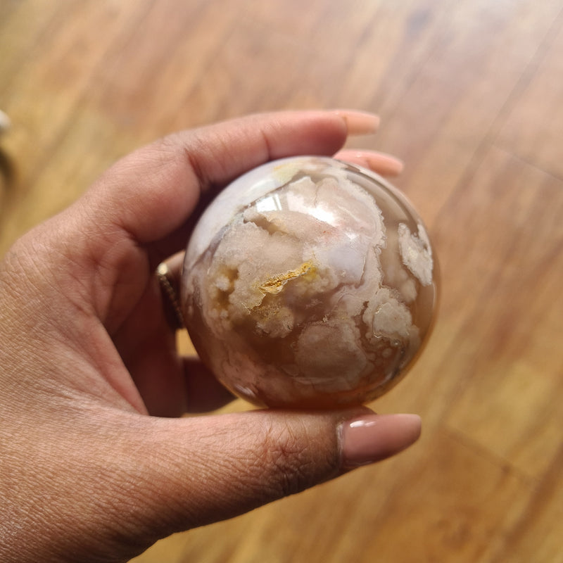 Flower Agate sphere ~ 13