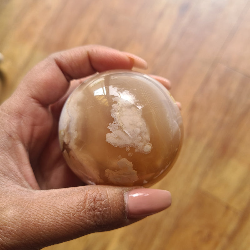 Flower Agate sphere ~ 13