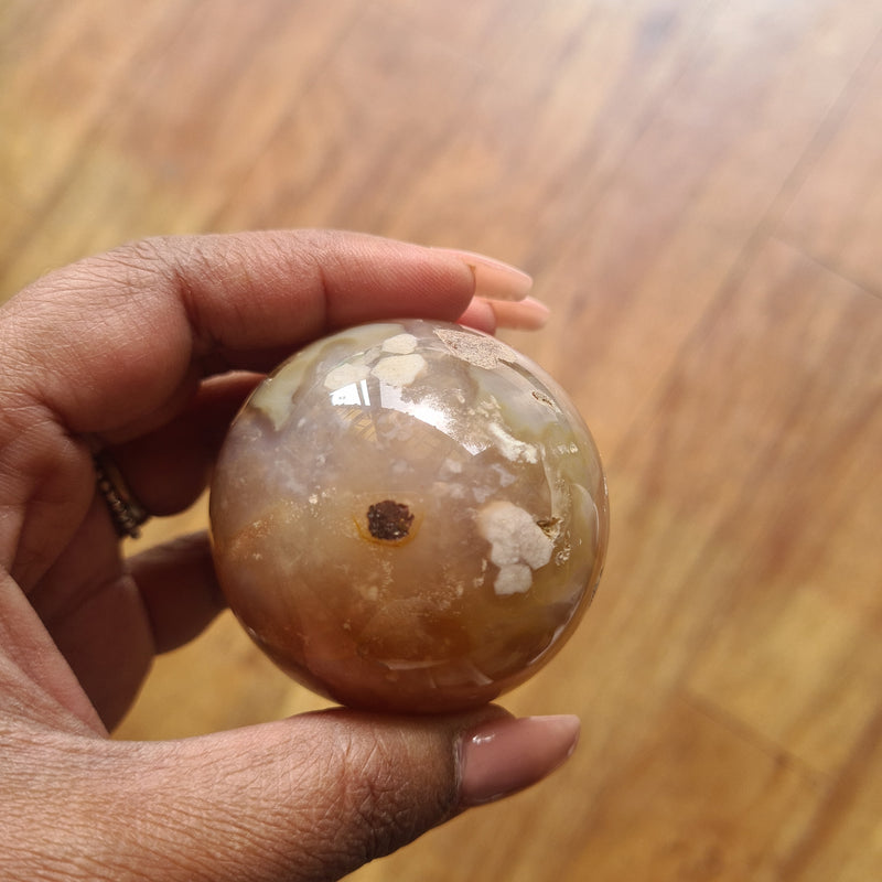 Flower Agate sphere ~ 15