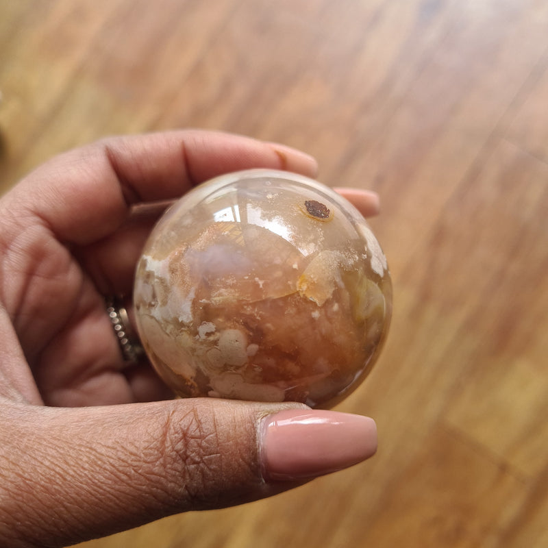 Flower Agate sphere ~ 15