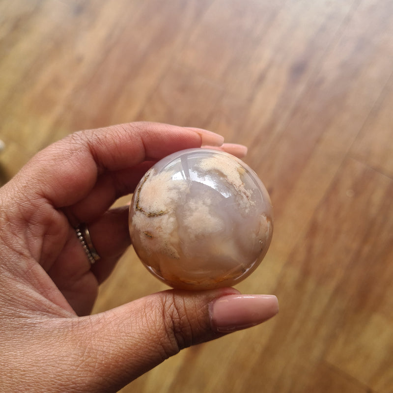 Flower Agate sphere ~ 16