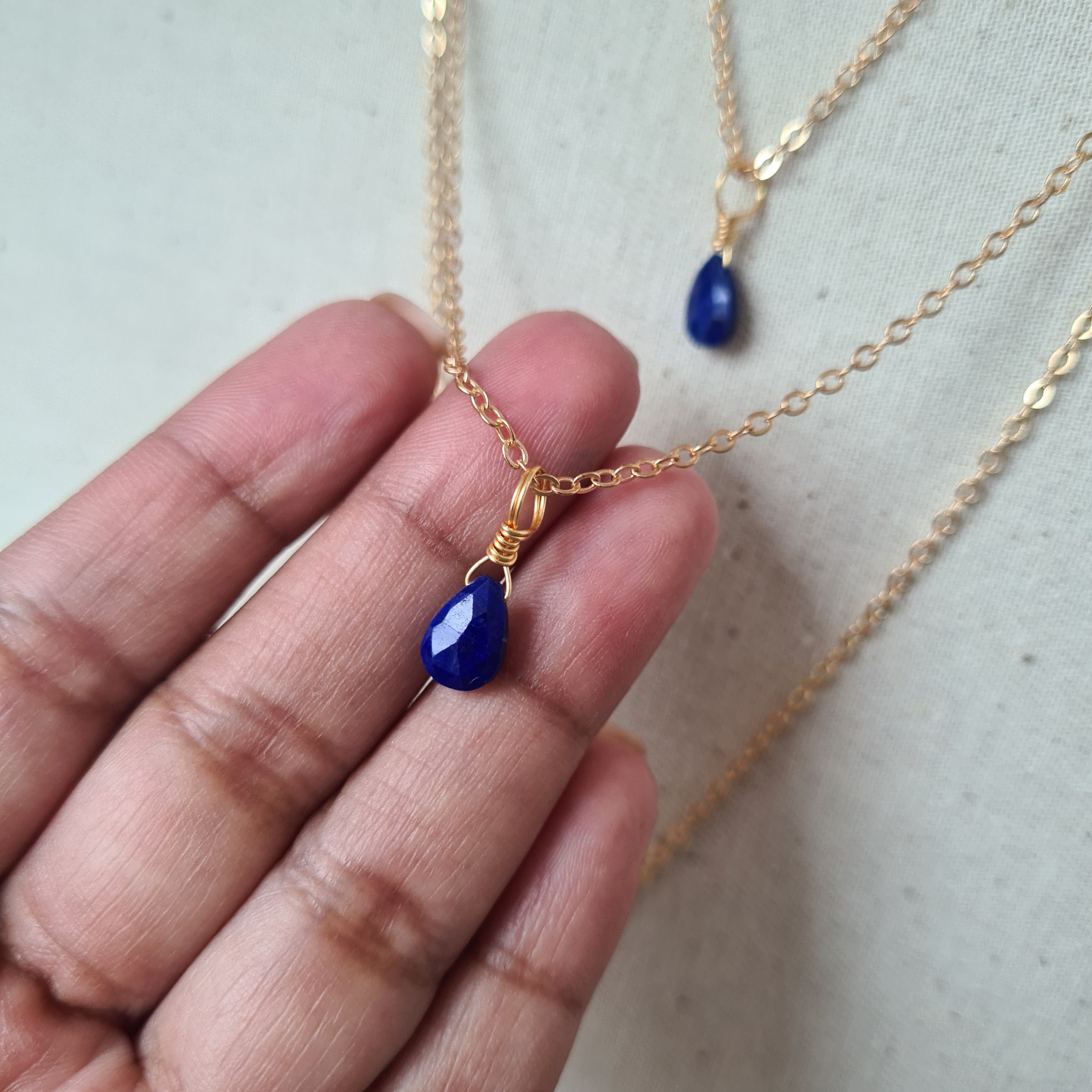 Lapis Lazuli Necklace ~ Peace & Self acceptance (Gold)