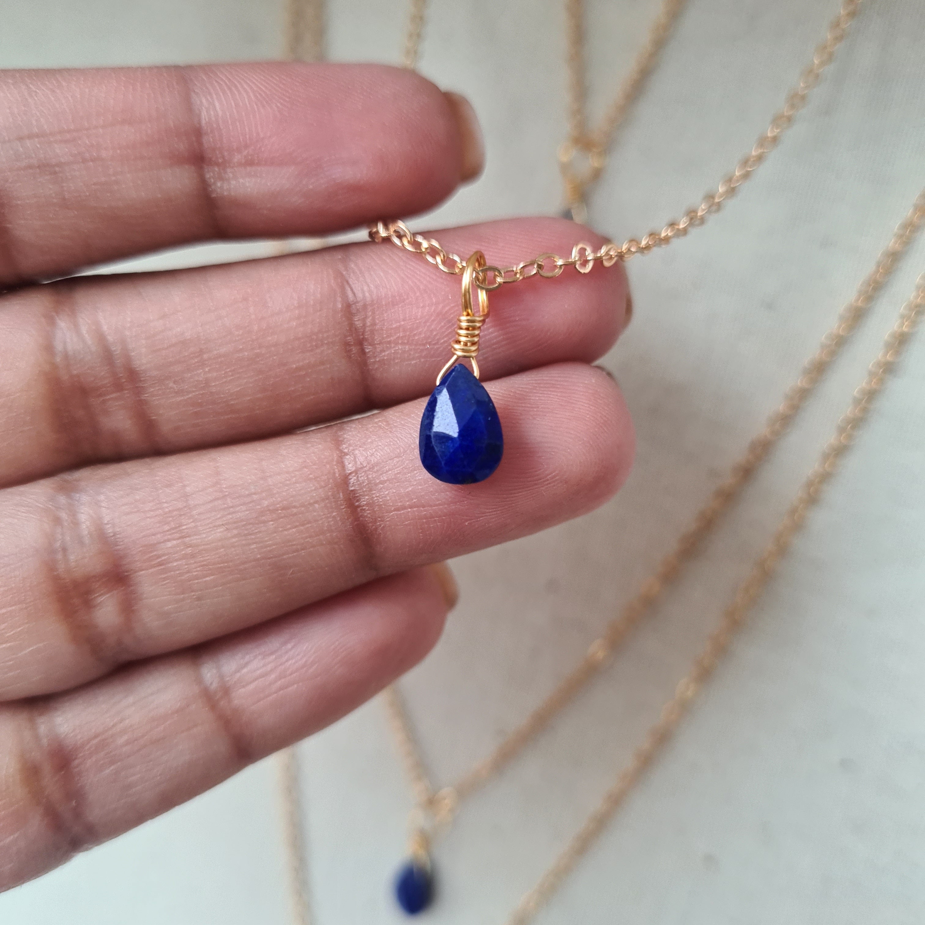 Lapis Lazuli Necklace ~ Peace & Self acceptance (Gold)