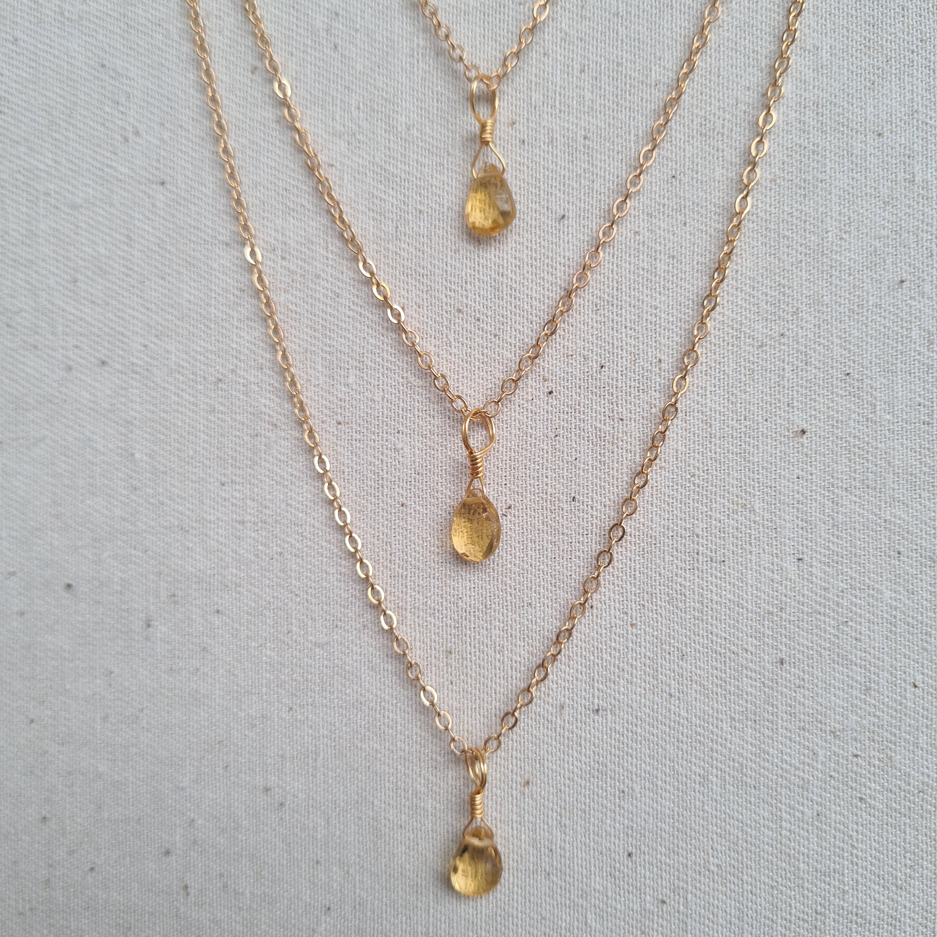 Citrine Necklace ~ Good vibe, Motivation & Success (Gold)