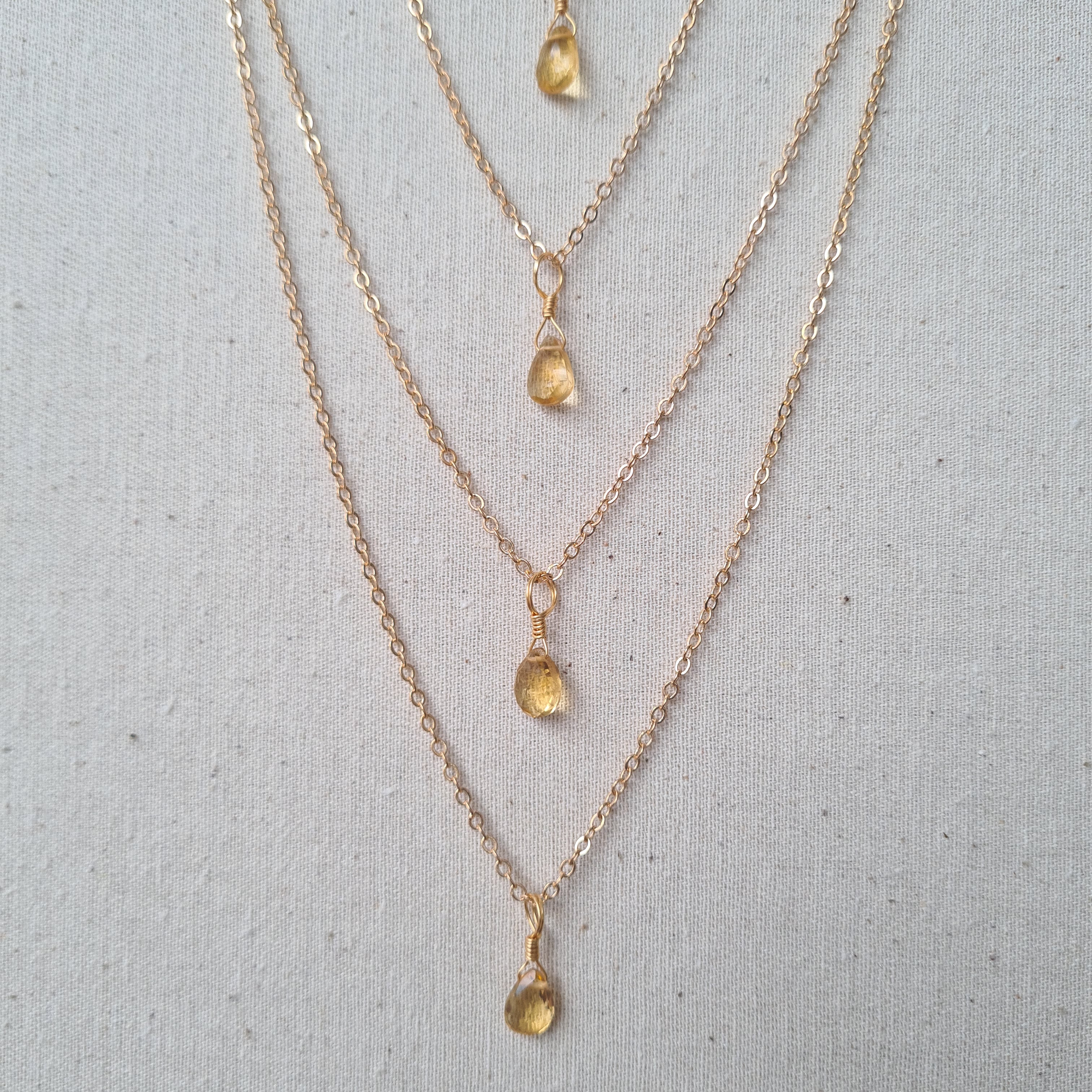 Citrine Necklace ~ Good vibe, Motivation & Success (Gold)