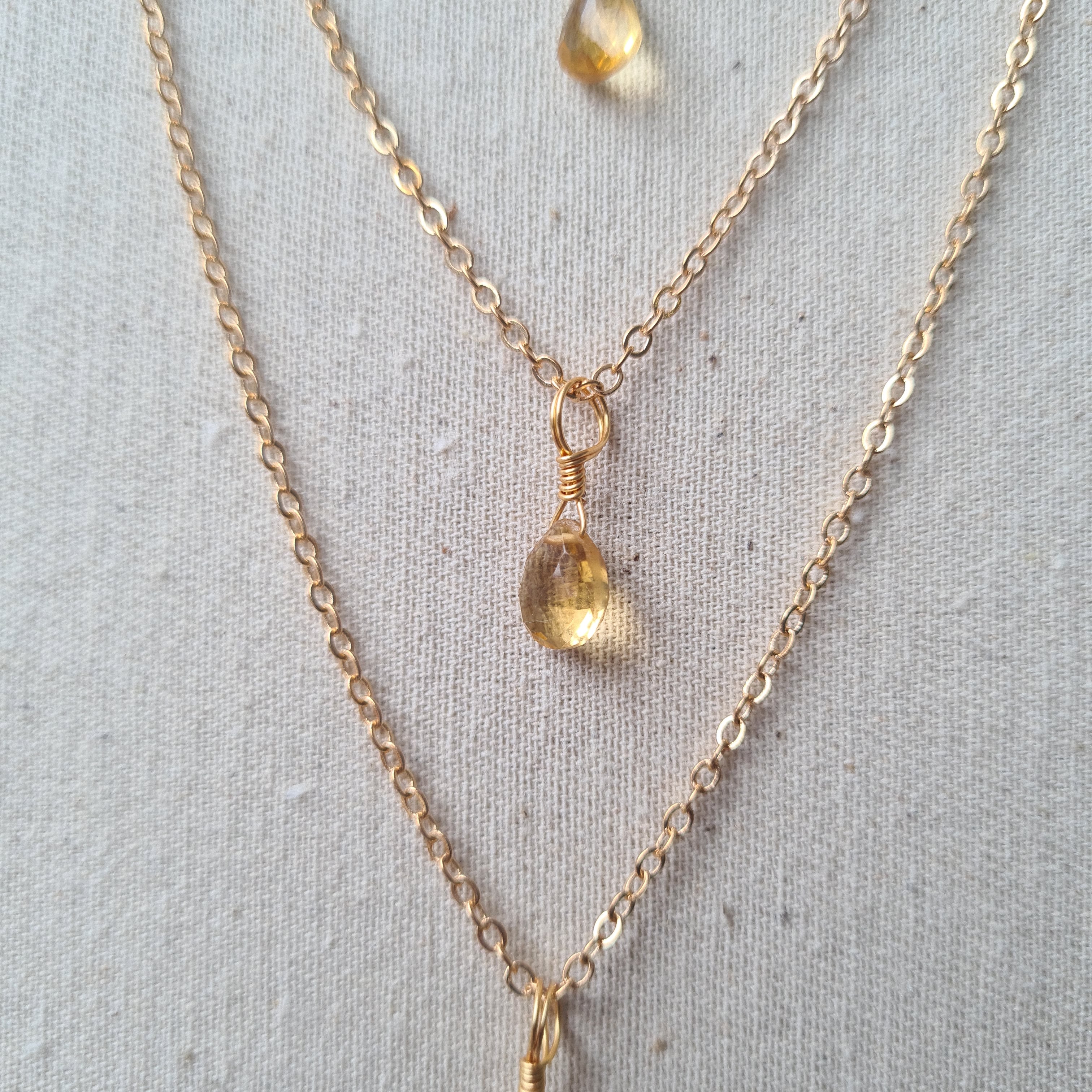 Citrine Necklace ~ Good vibe, Motivation & Success (Gold)