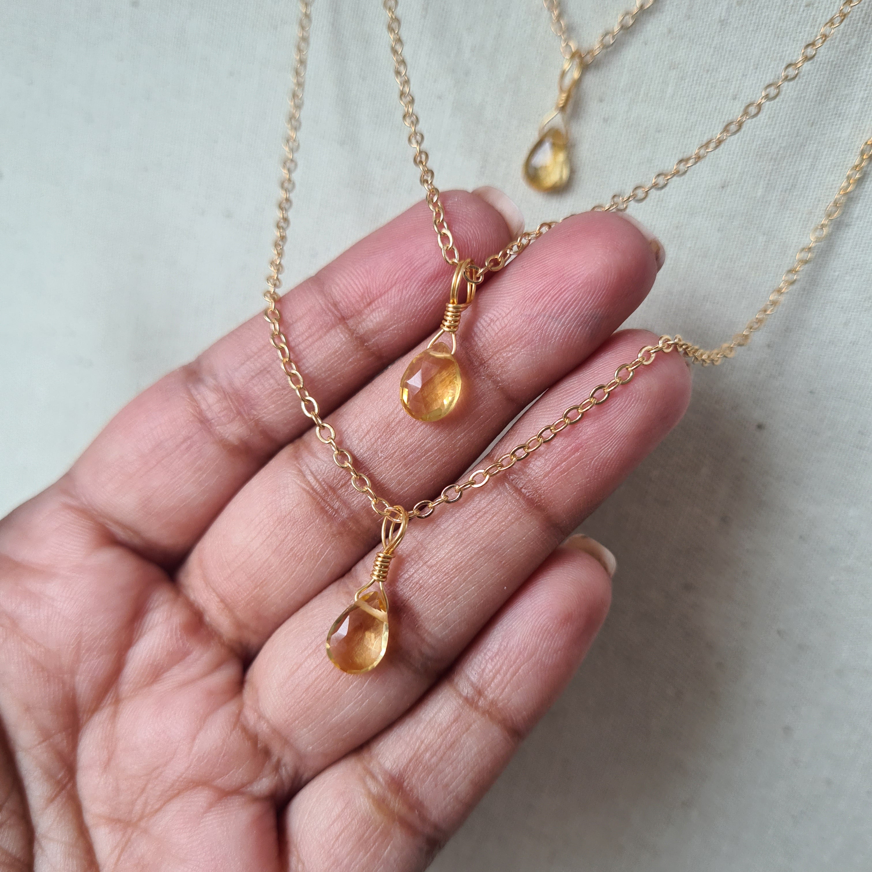 Citrine Necklace ~ Good vibe, Motivation & Success (Gold)