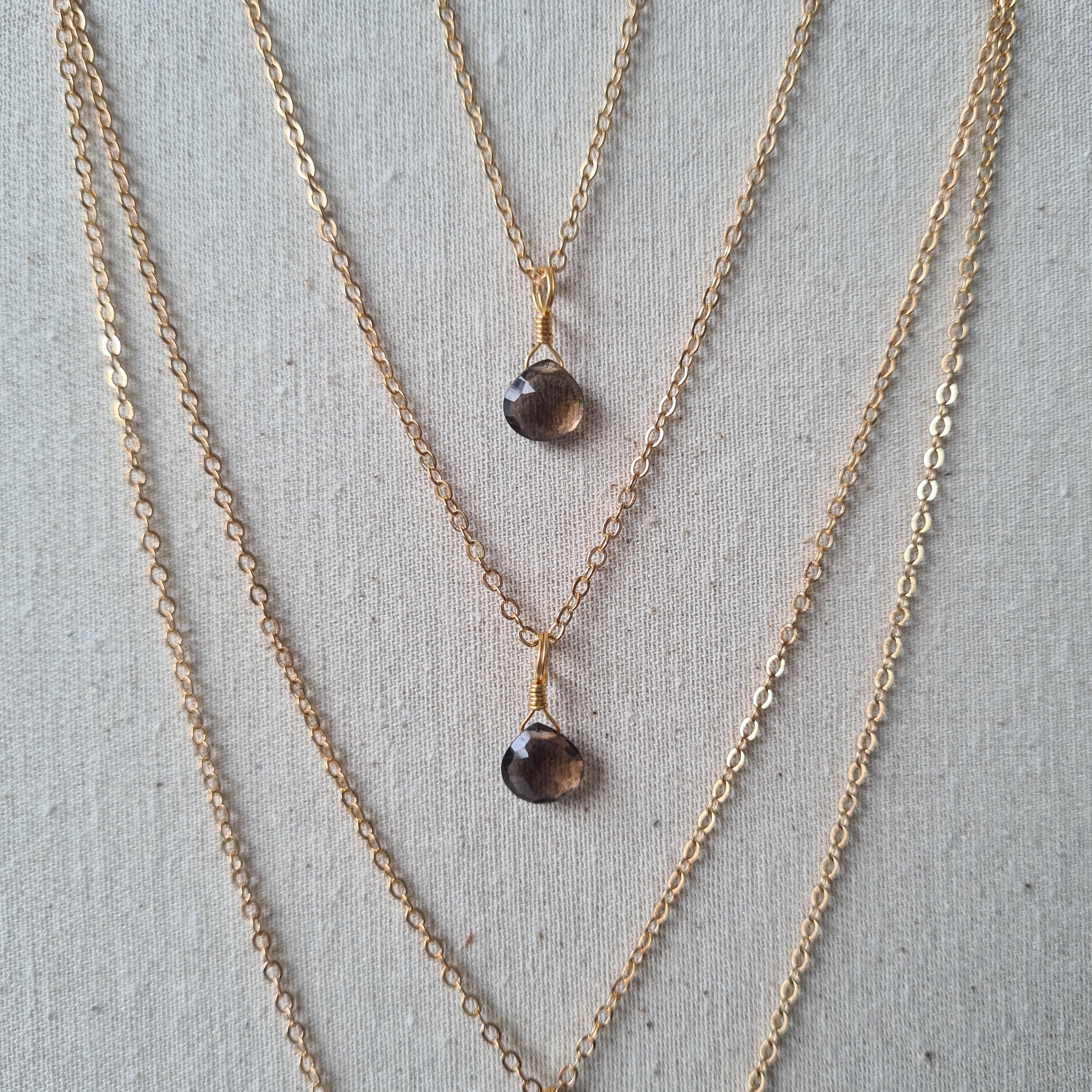 Smokey Quartz Necklace ~ Grounding & Protection (Gold)