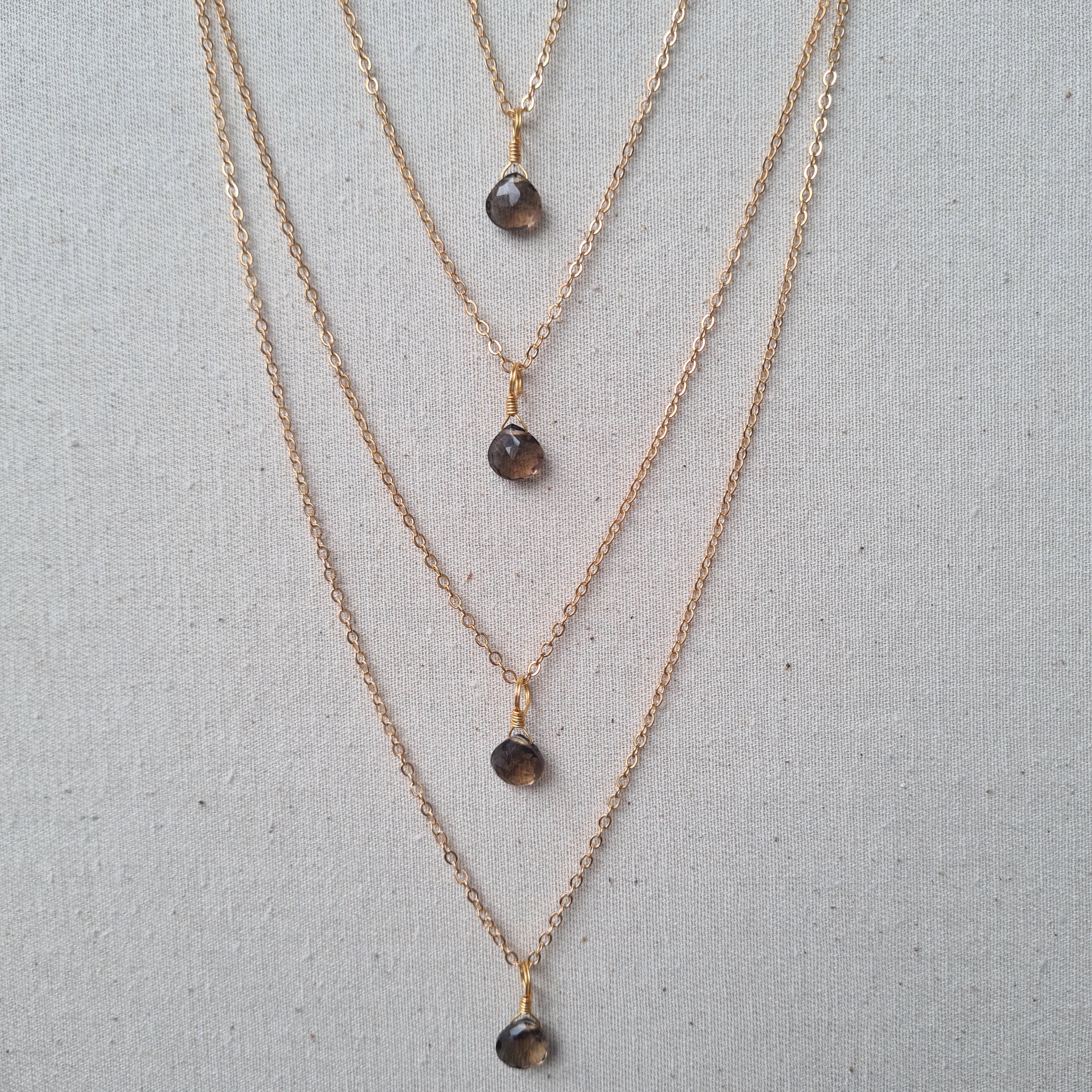 Smokey Quartz Necklace ~ Grounding & Protection (Gold)